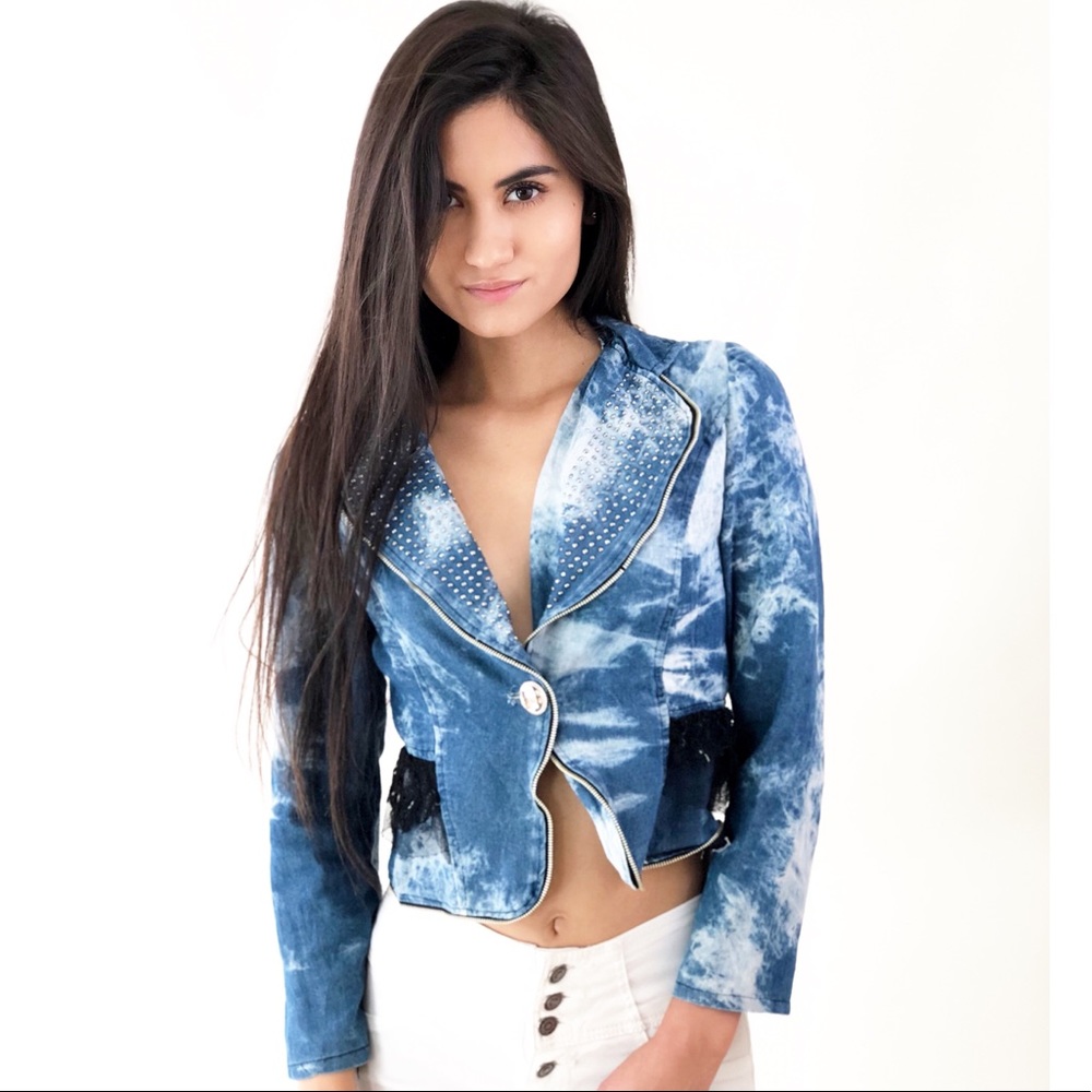 Bleach denim blazer